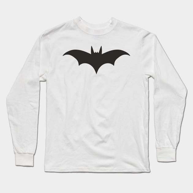 Bat silhouette (black print) Long Sleeve T-Shirt by aceofspace